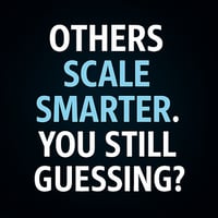 “Others scale smarter. You still guessing?” — Rebel-style graphic contrasting AI-driven growth vs outdated tactics.
