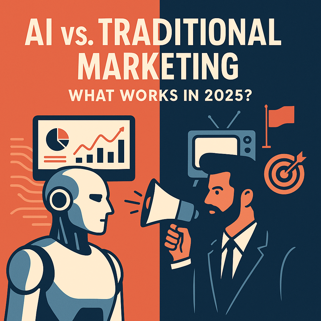 Real AI Marketing visual with robot and growth icons - The Anti-Hype Guide cover image from NextGen AI Marketing