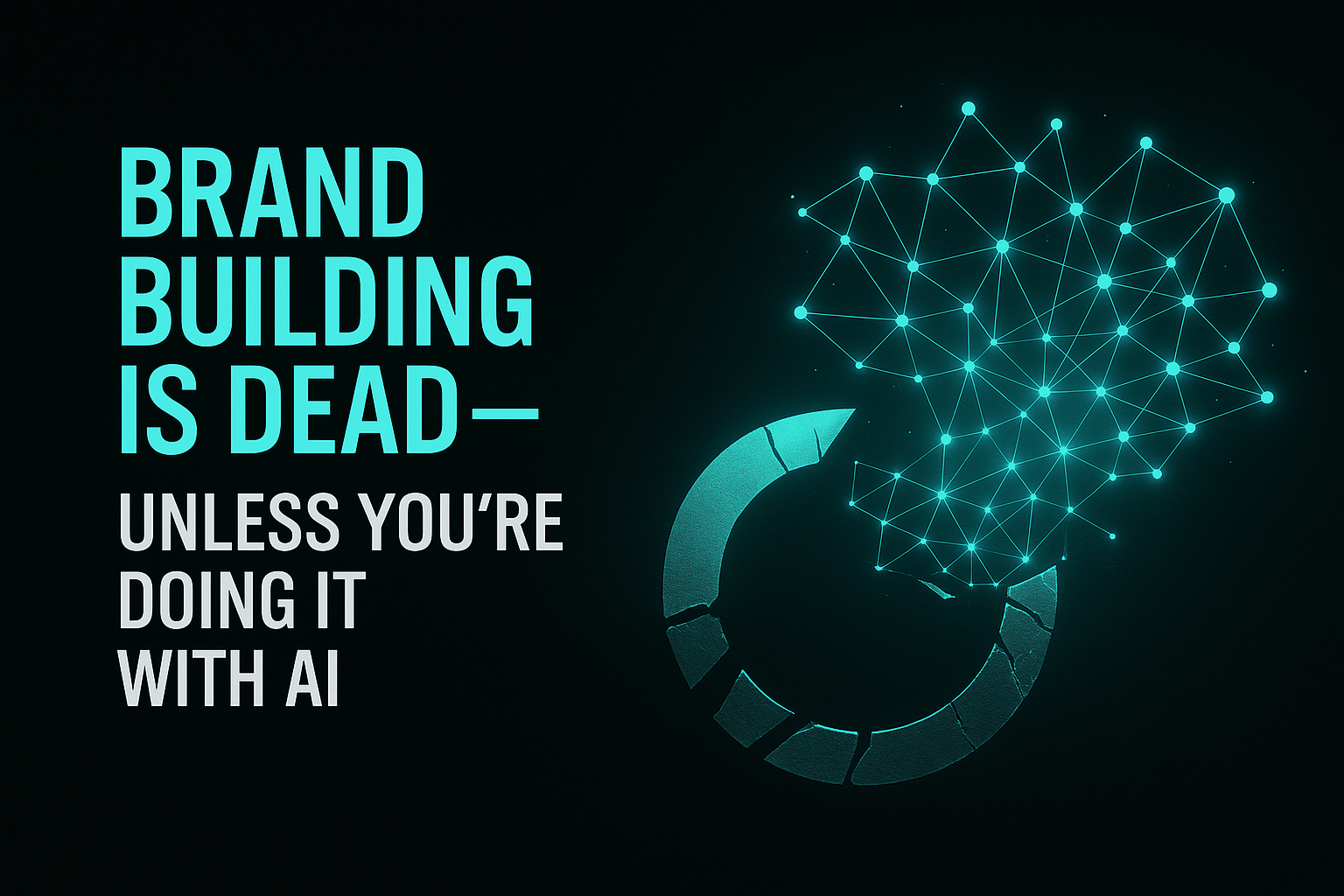 Futuristic AI brain forming a glowing logo – symbol of modern brand evolution