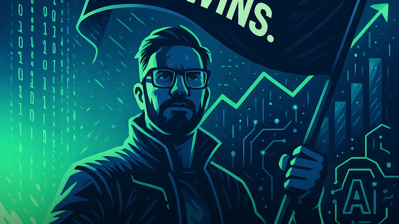 Bold blog illustration with the title: "Invisible Content, Missed Conversions – Why AI Can’t Quote You (Yet)" in rebel turquoise on dark background.